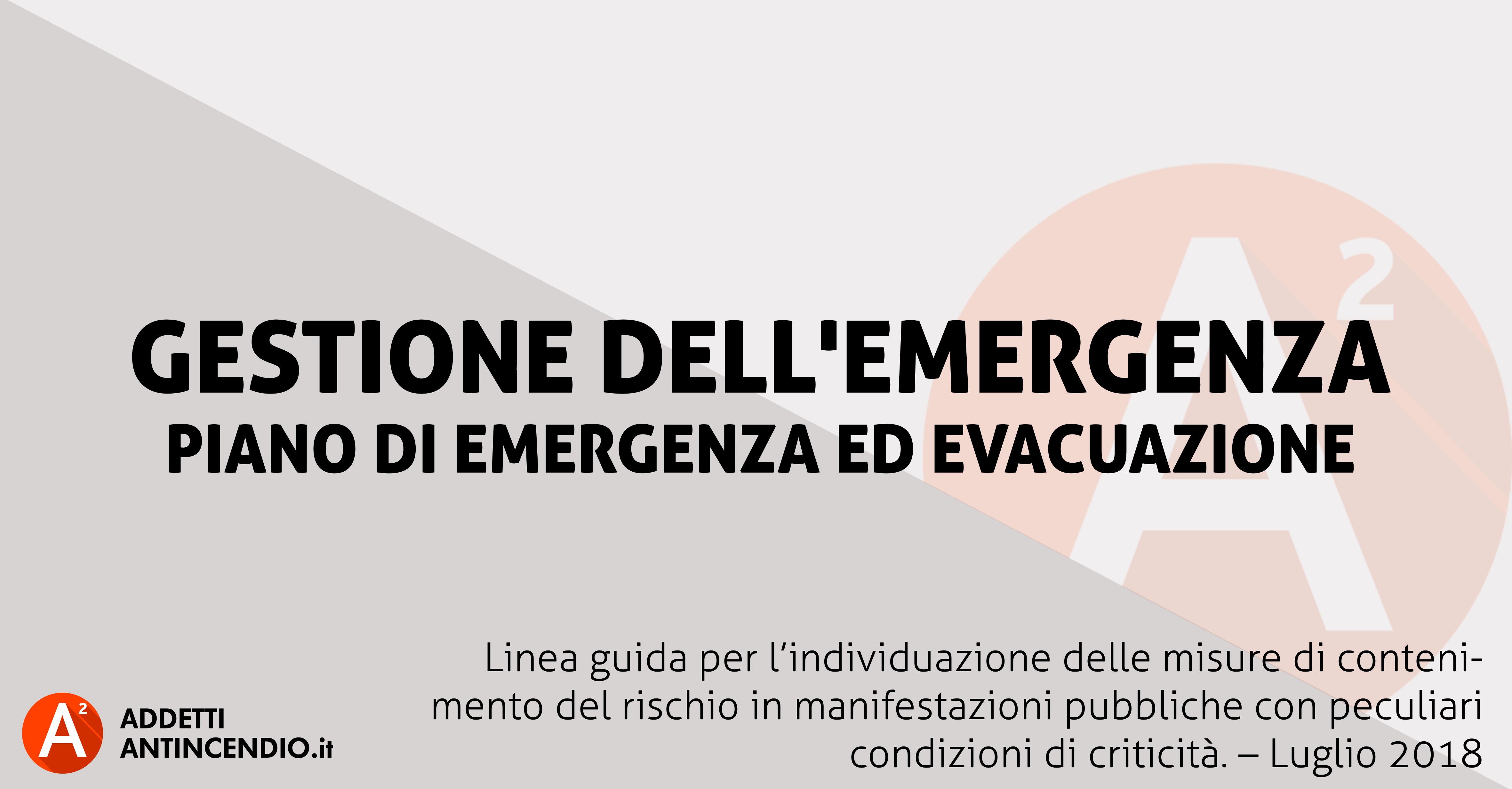 PIANO DI EMERGENZA ED EVACUAZIONE